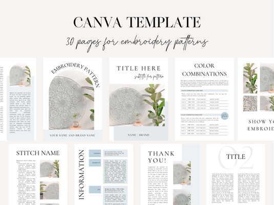 Blue Canva Template voor Patronen